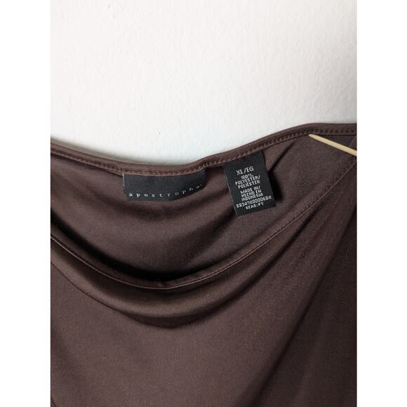 Brown cami wmns Apostrophe Top Sz XL fabric Polyester meas Bust 38"Length 14.5" - Picture 4 of 8